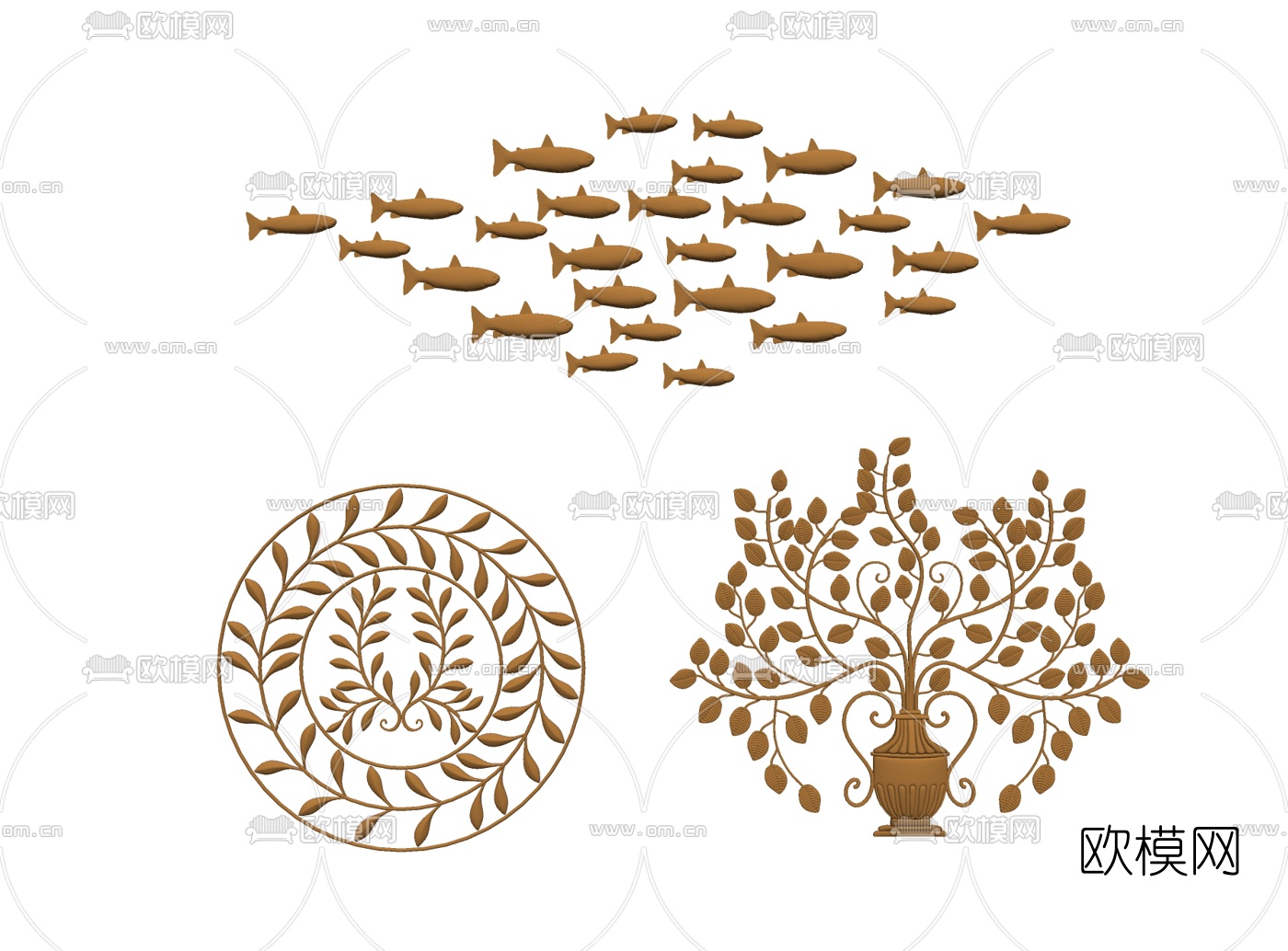 地中海金属挂件su模型下载