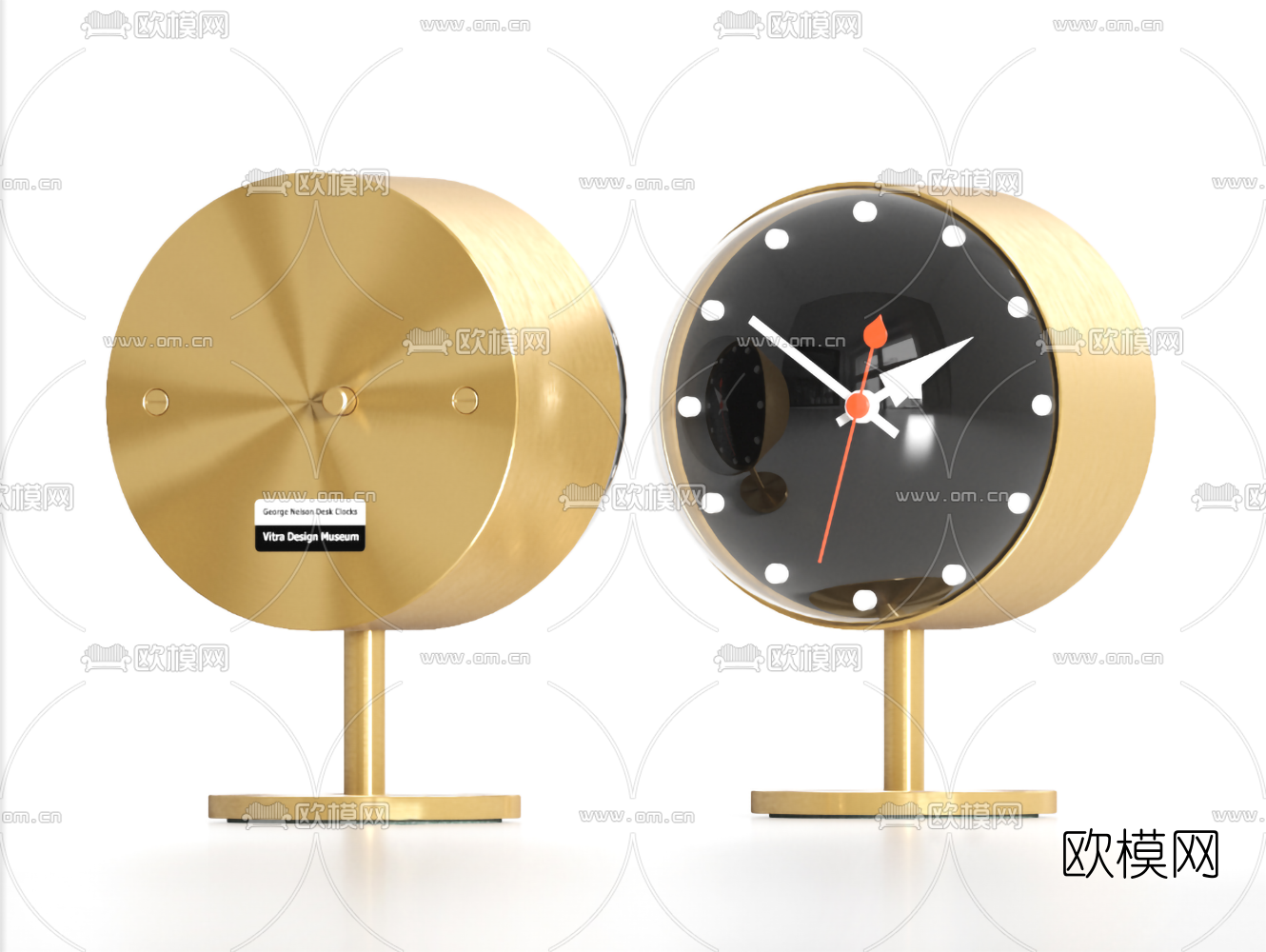 现代金属摆钟3d模型下载（渲染图1）