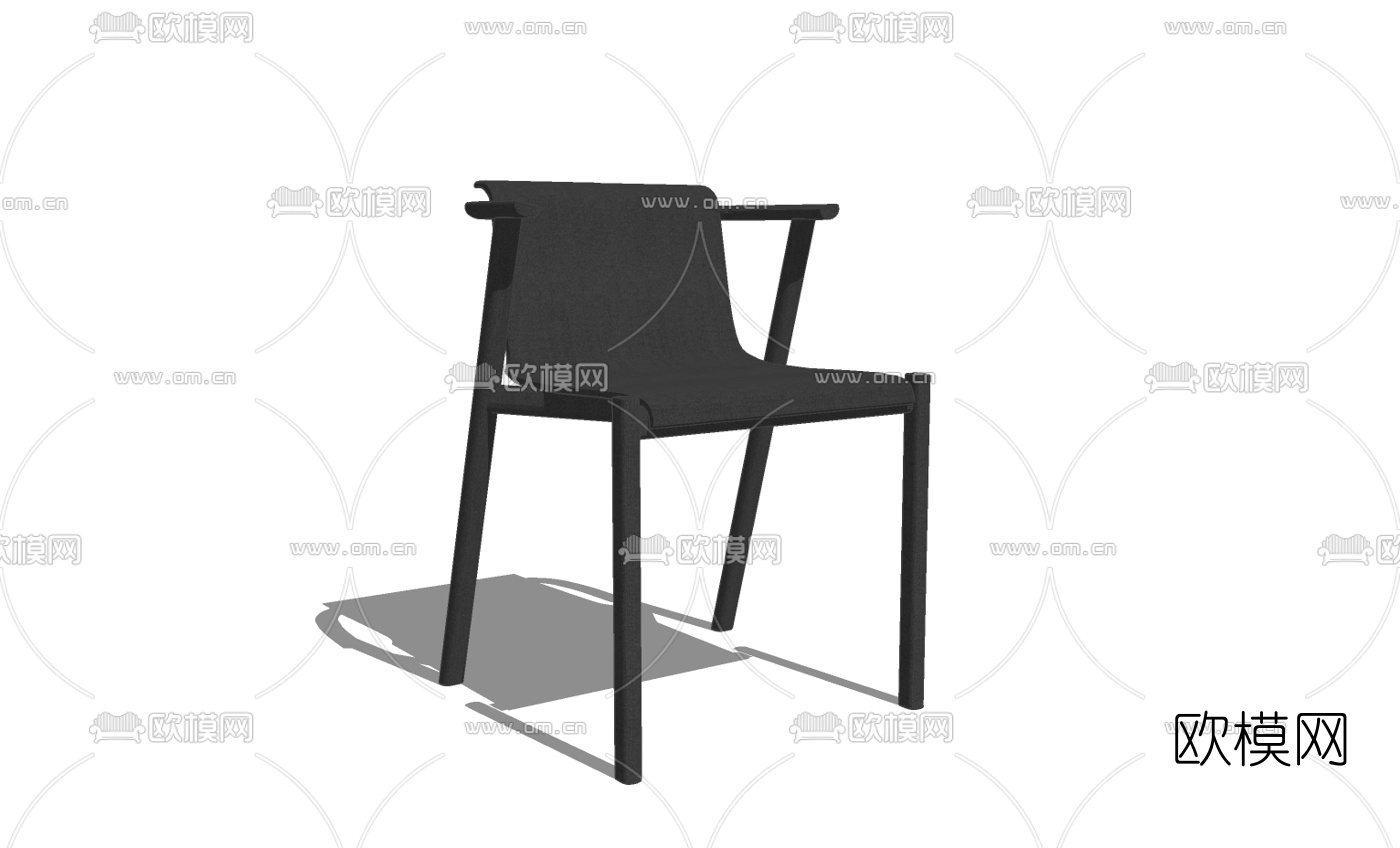 现代实木单椅免费su模型下载