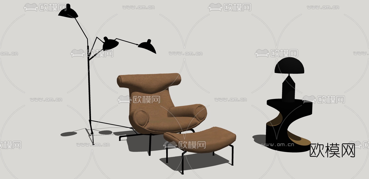 后现代休闲沙发组合su模型下载