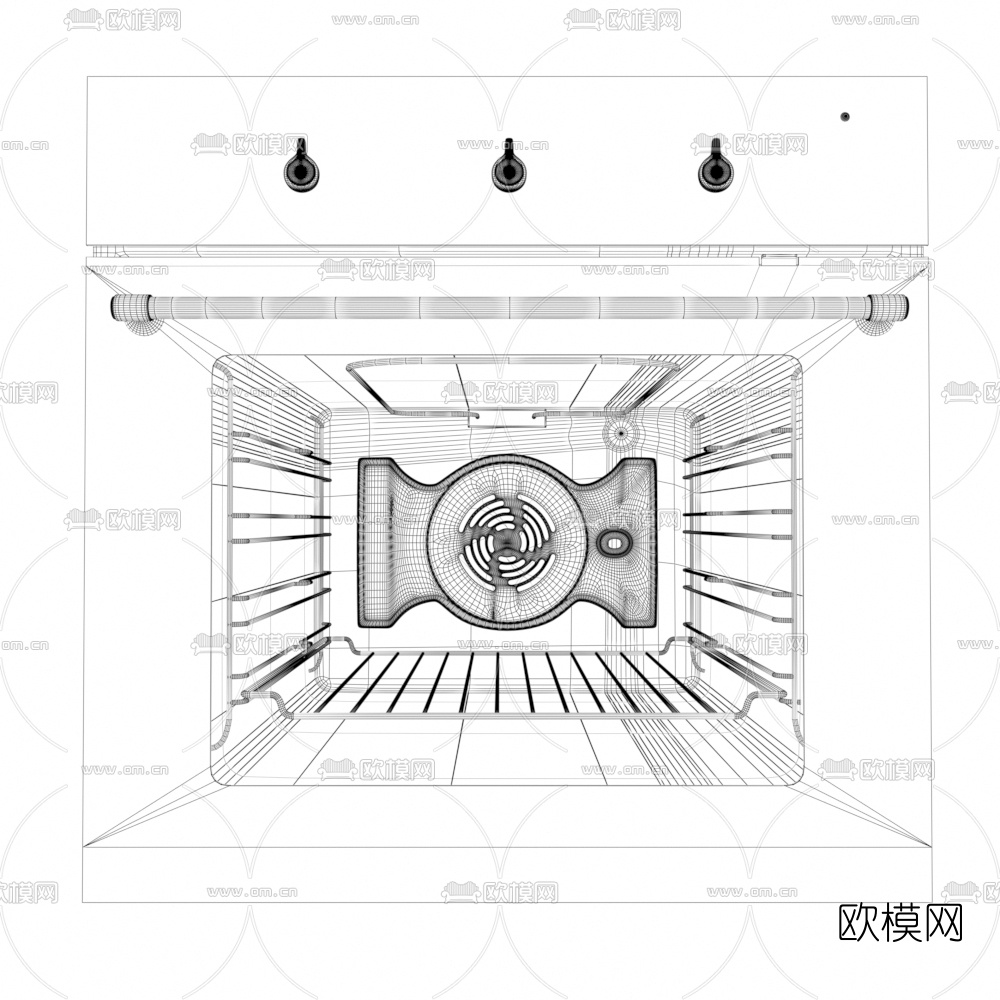 现代嵌入式烤箱3d模型