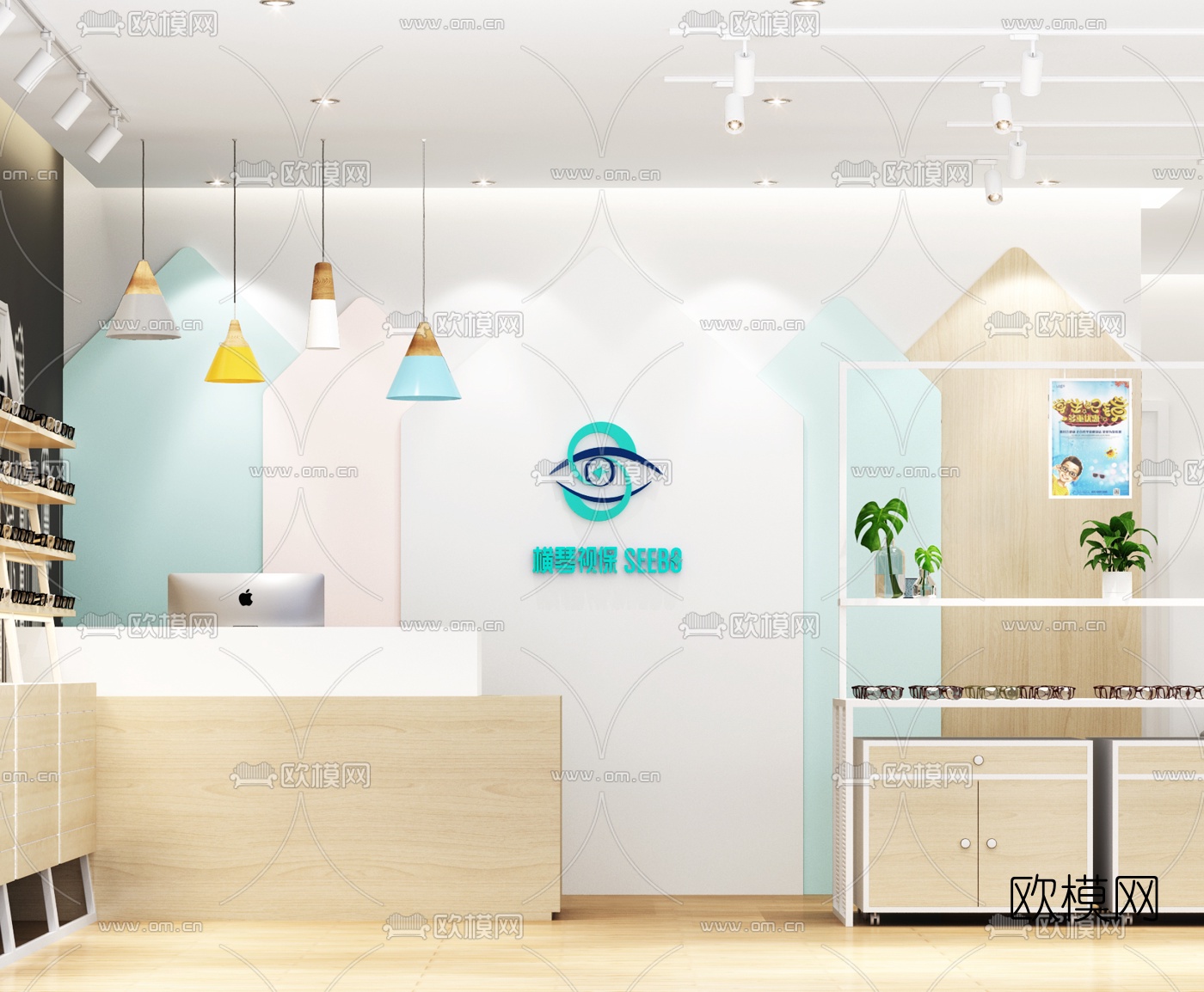 现代眼镜店3d模型