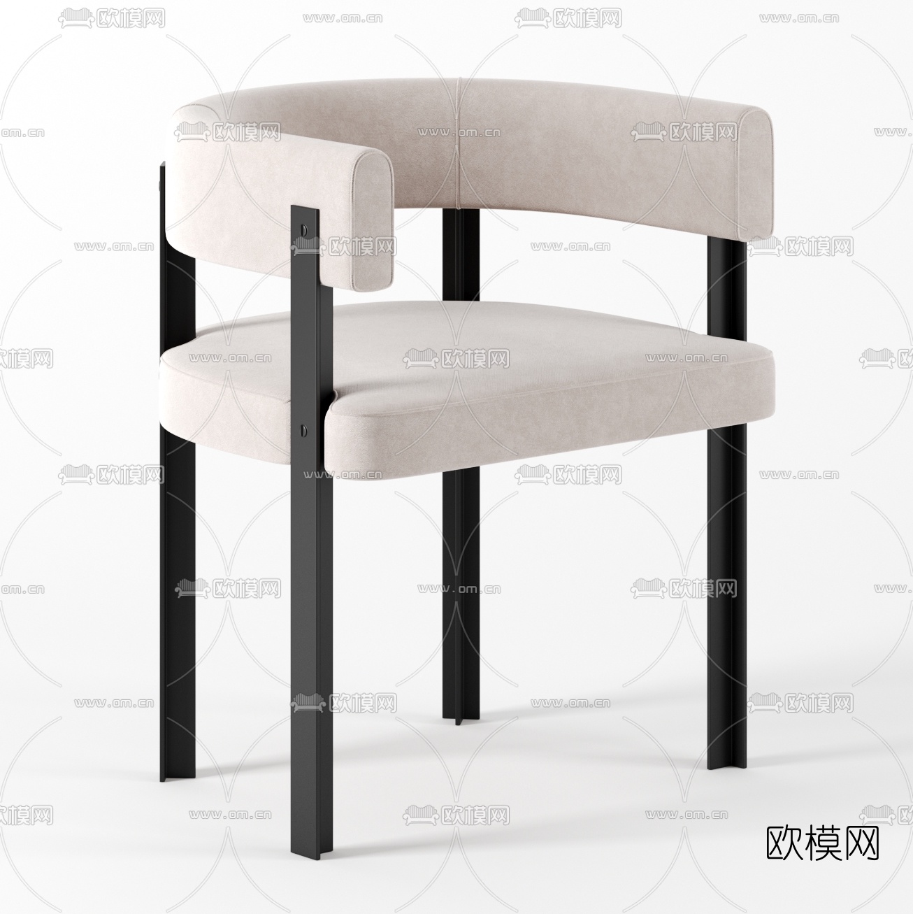 BAXTER 布艺单椅3d模型下载（渲染图1）