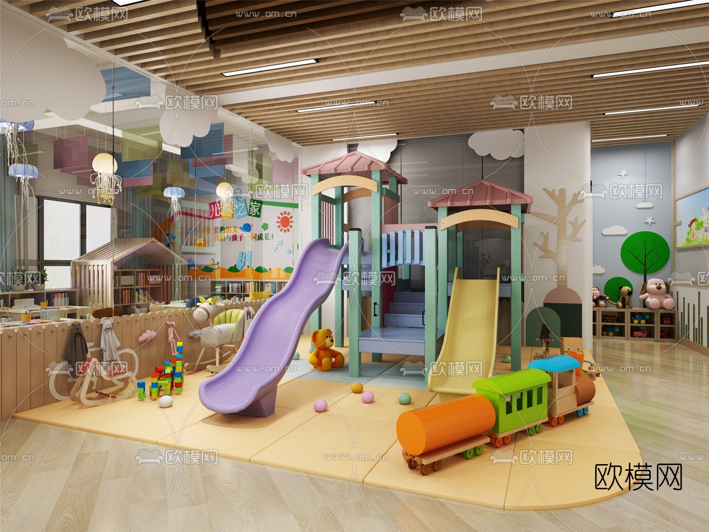 现代幼儿园3d模型