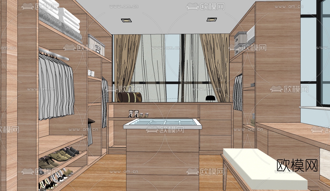 北欧卧室免费su模型下载（渲染图2）