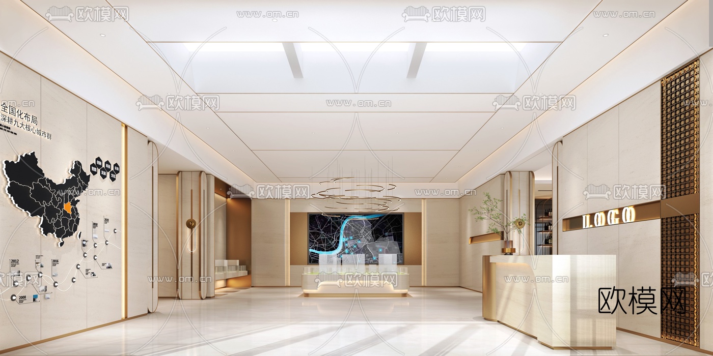 现代售楼处3d模型