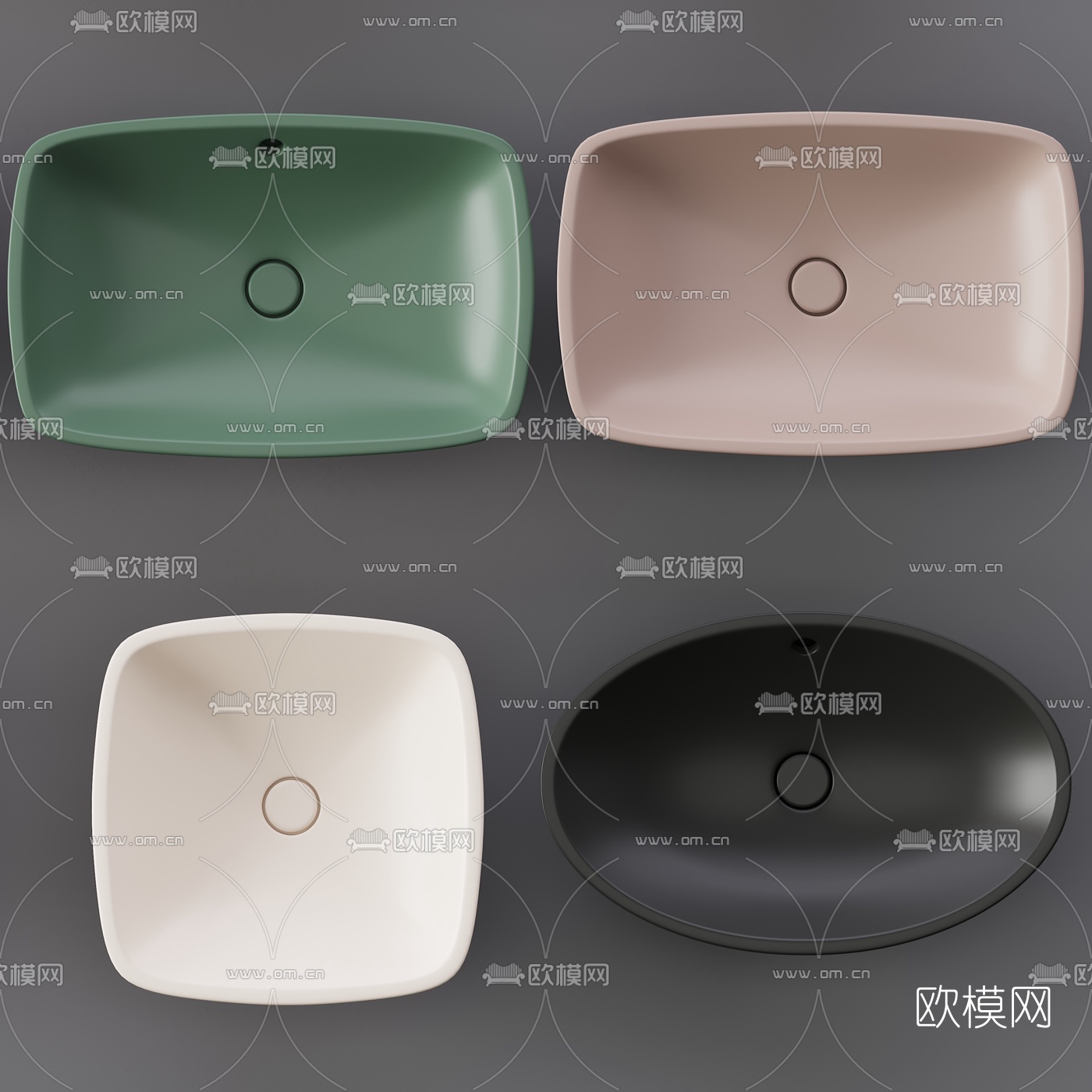 北欧陶瓷台盆组合3d模型