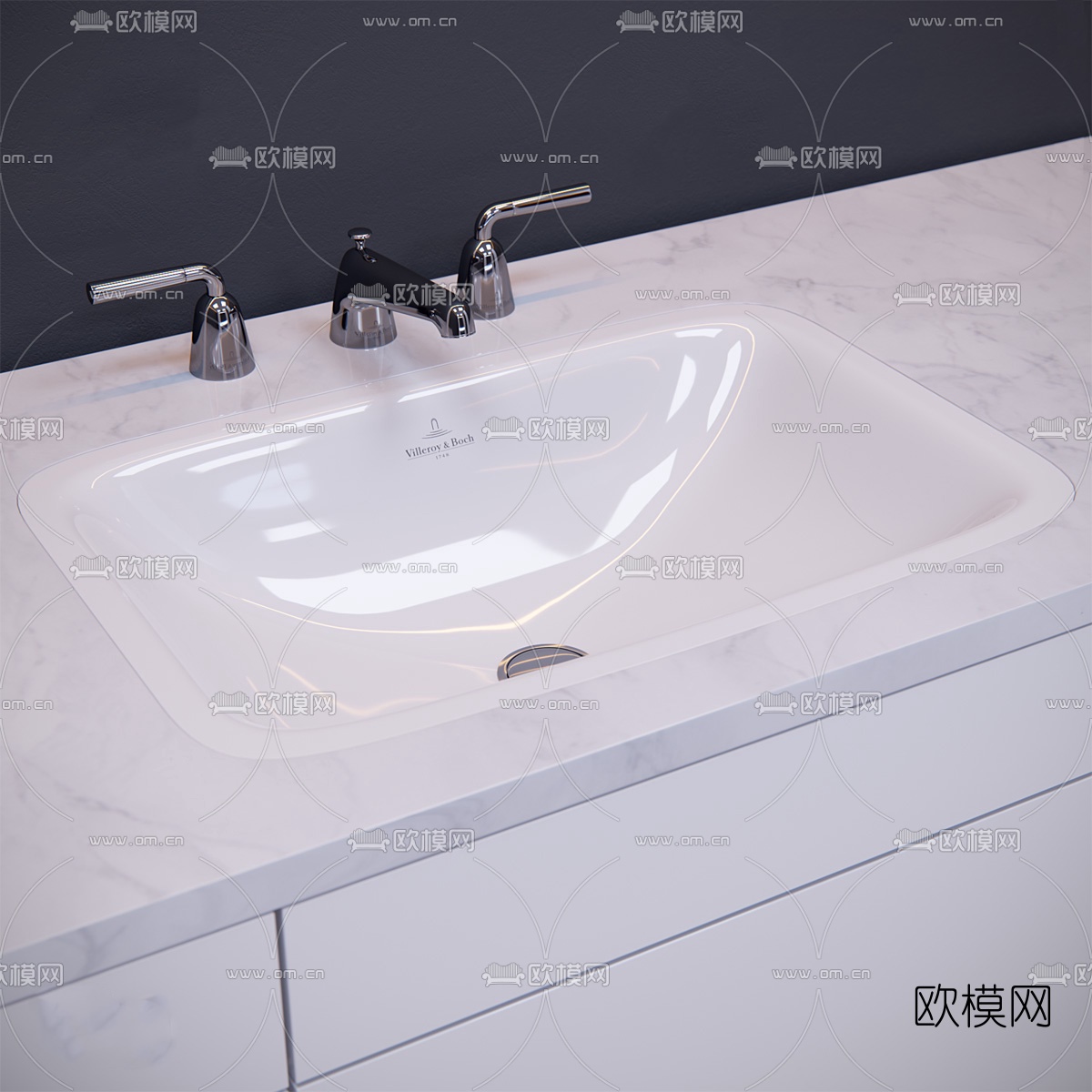 现代台盆洗手盆3d模型下载