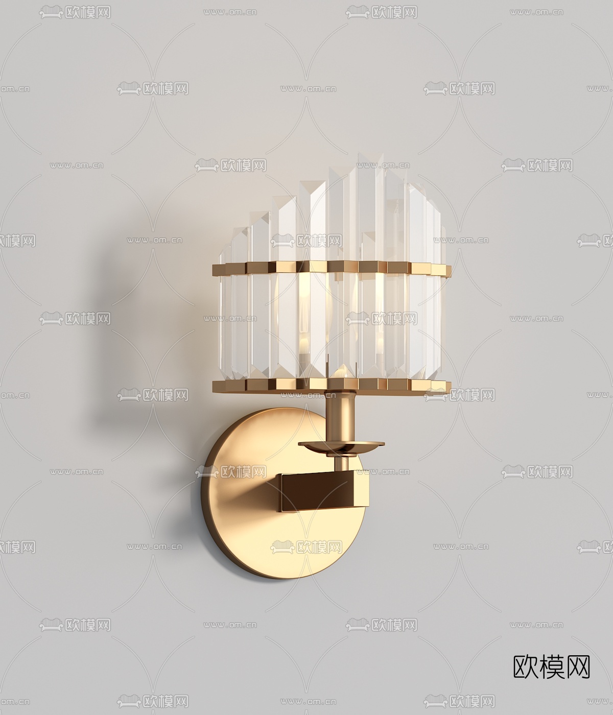 现代轻奢壁灯3d模型下载（渲染图2）
