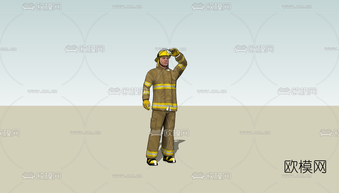 现代消防员免费su模型下载