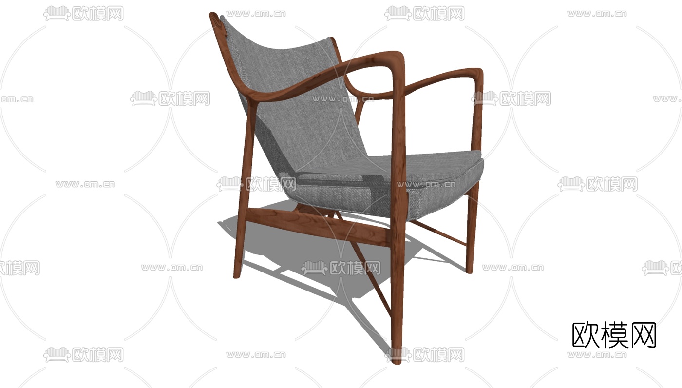 现代实木单椅免费su模型下载