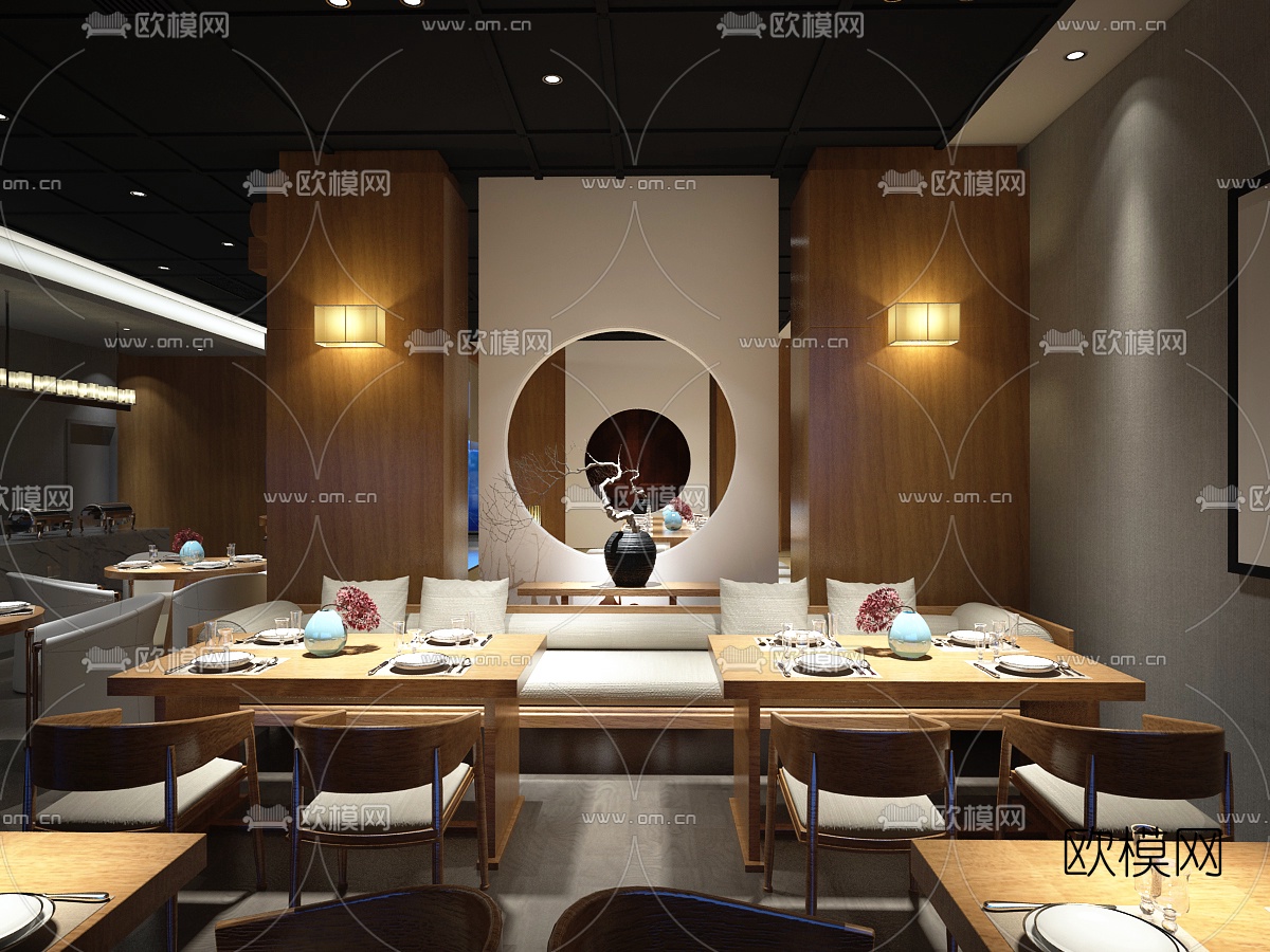 中式餐厅3D模型