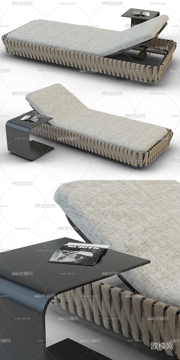 现代休闲躺椅3d模型