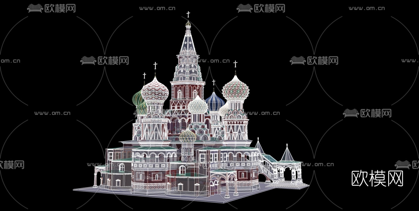 欧式教堂su模型下载