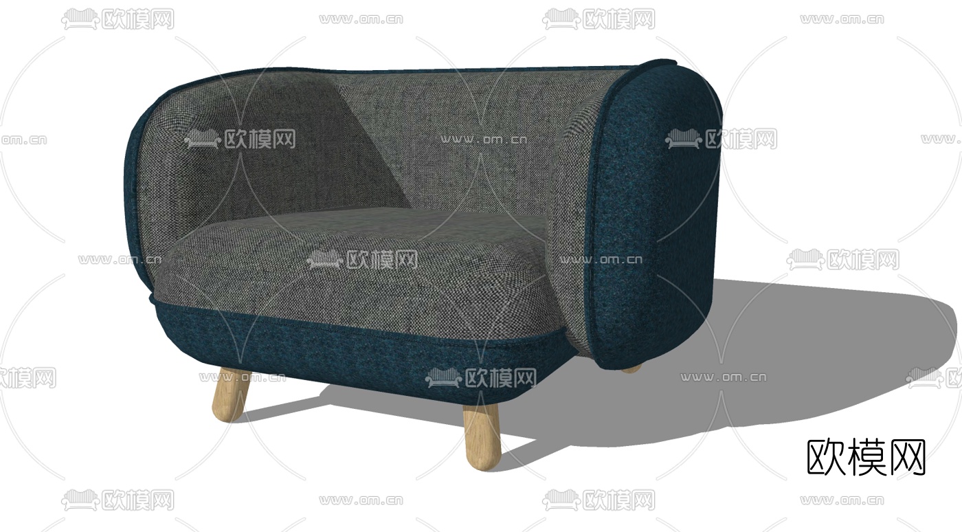 北欧单人沙发免费su模型下载