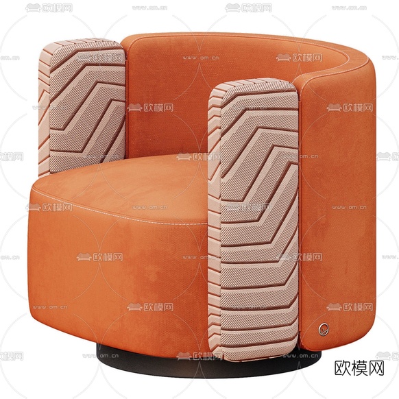 Fendi 现代布艺单人沙发3d模型下载(渲染图2)