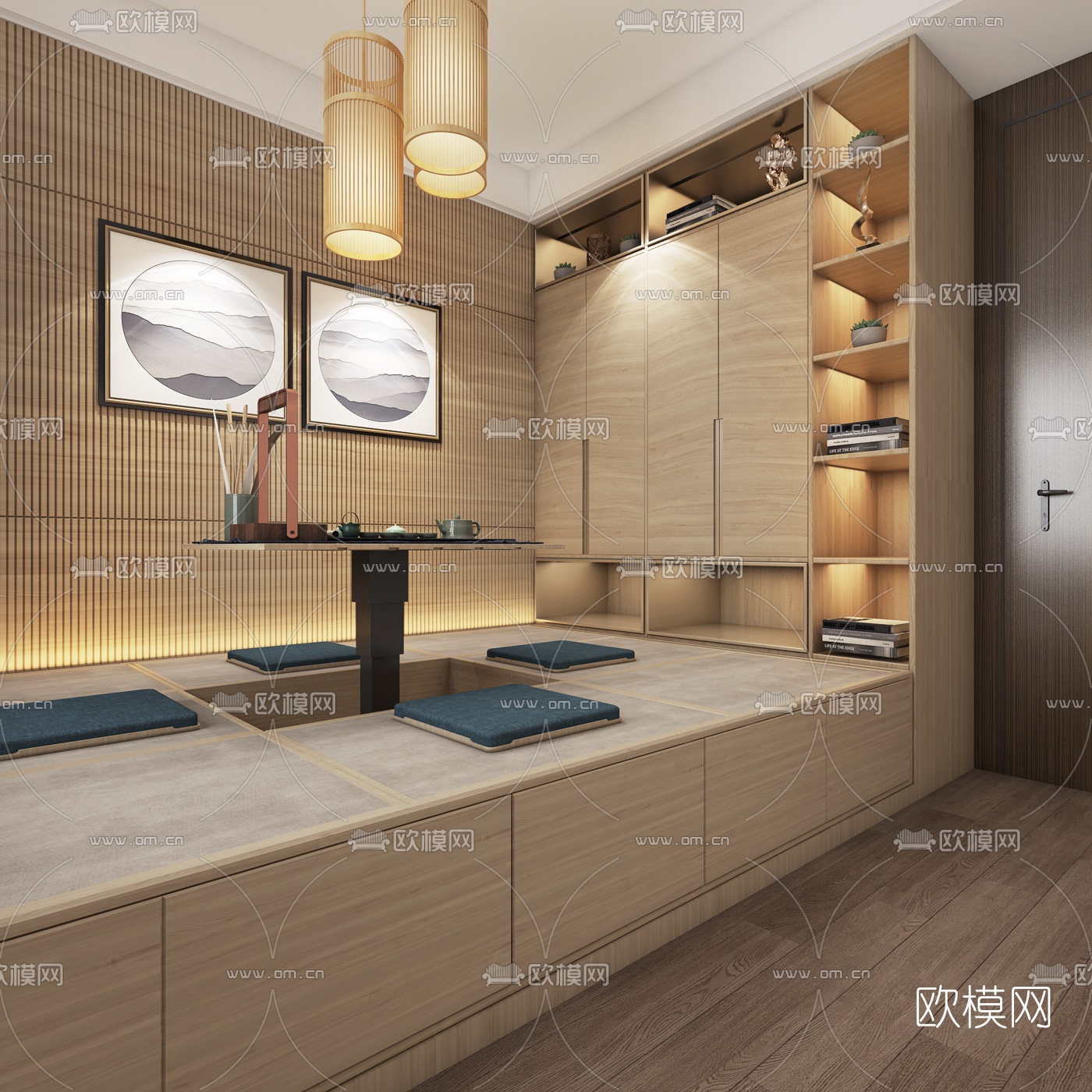 日式榻榻米茶室3D模型