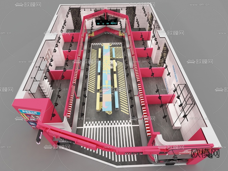现代主题餐厅3d模型下载(渲染图4)