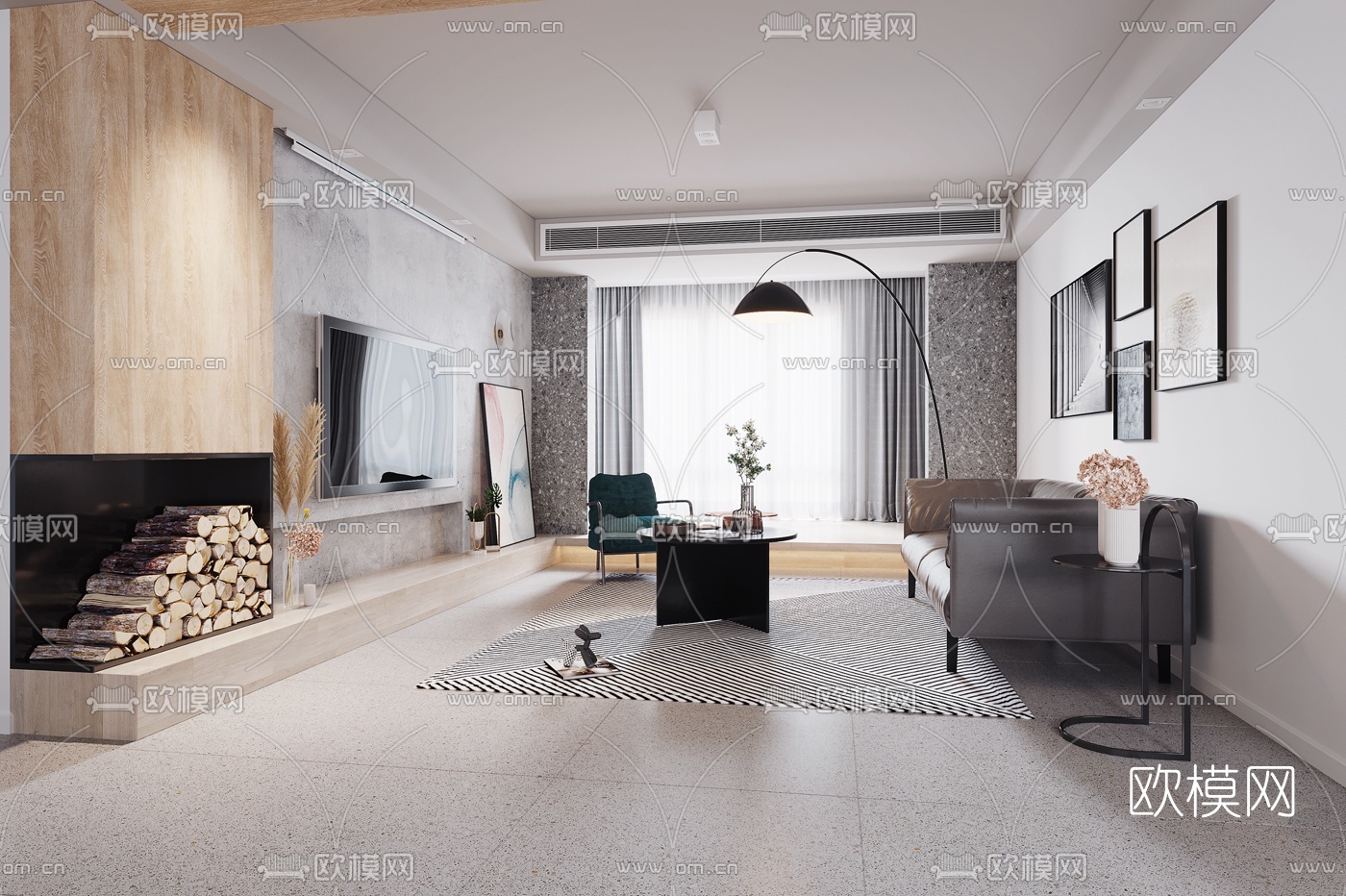 北欧客厅餐厅3d模型