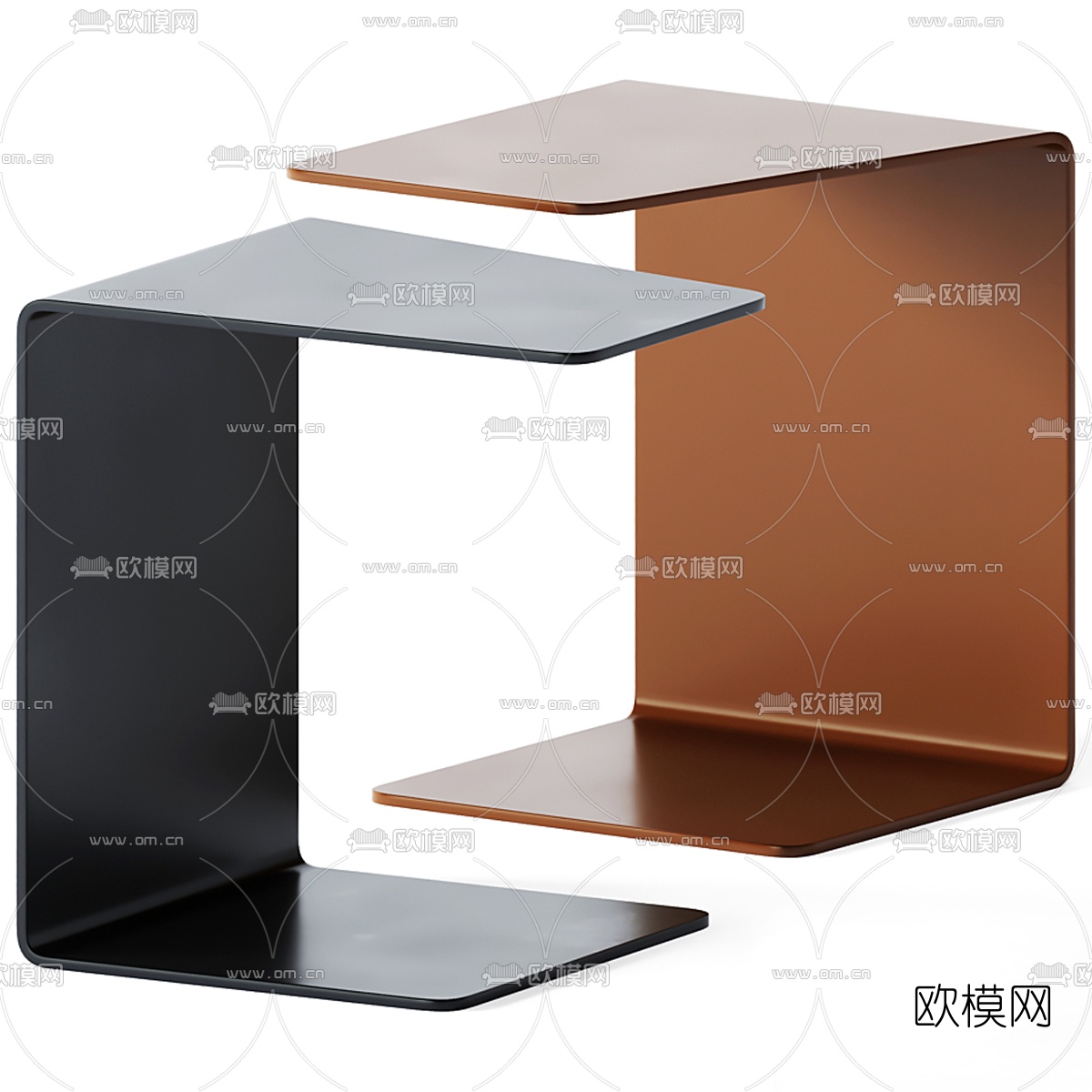 现代金属边几角几3d模型