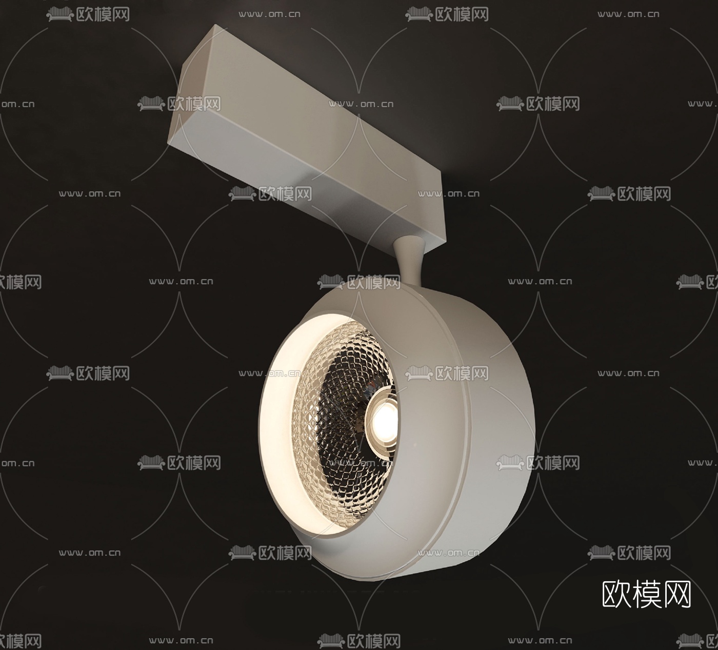 现代金属轨道射灯3d模型