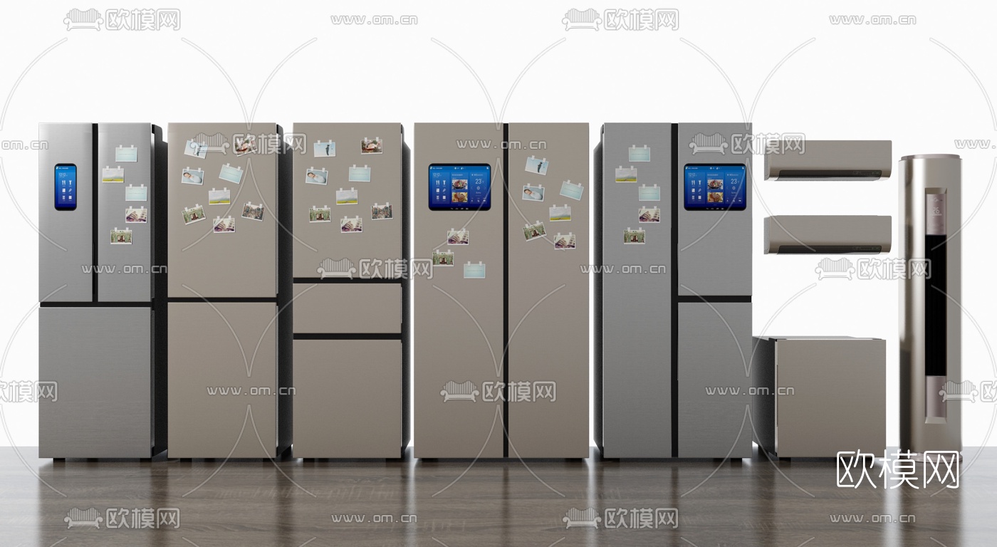 现代智能冰箱空调组合3d模型