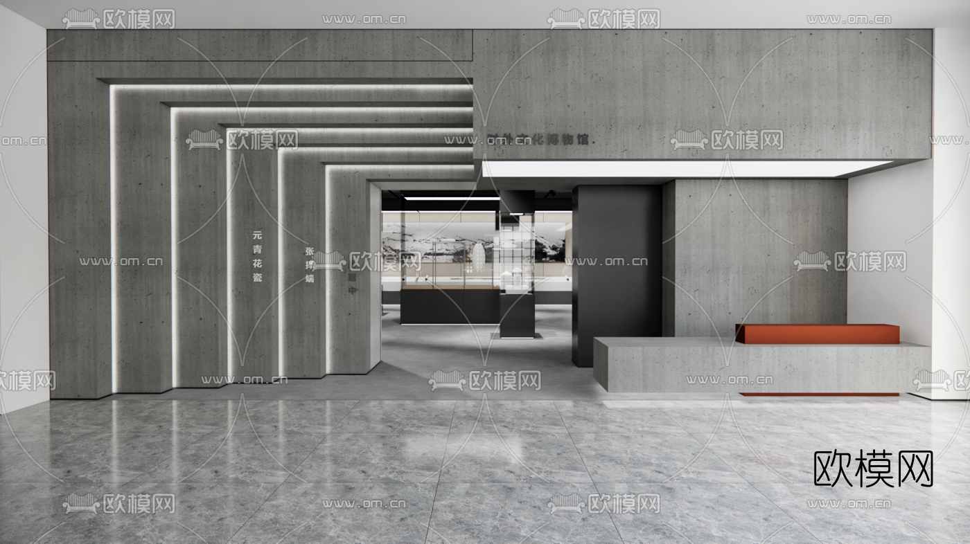 现代博物馆su模型下载（渲染图1）