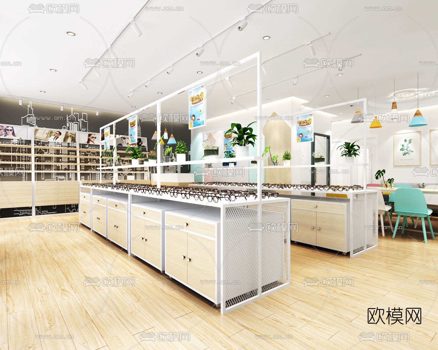 现代眼镜店3d模型