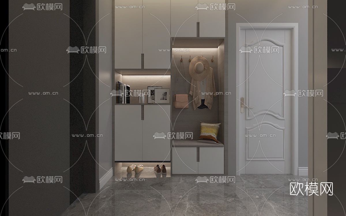 现代简约客厅餐厅免费3d模型