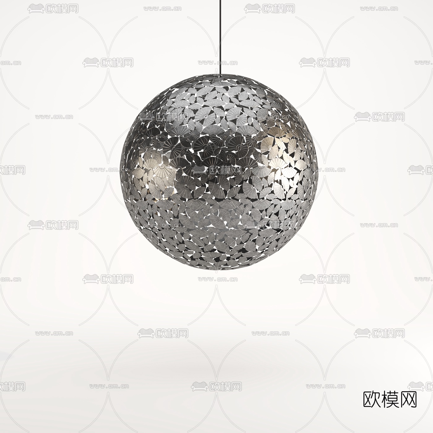 工业风球形创意艺术吊灯3d模型下载（渲染图3）