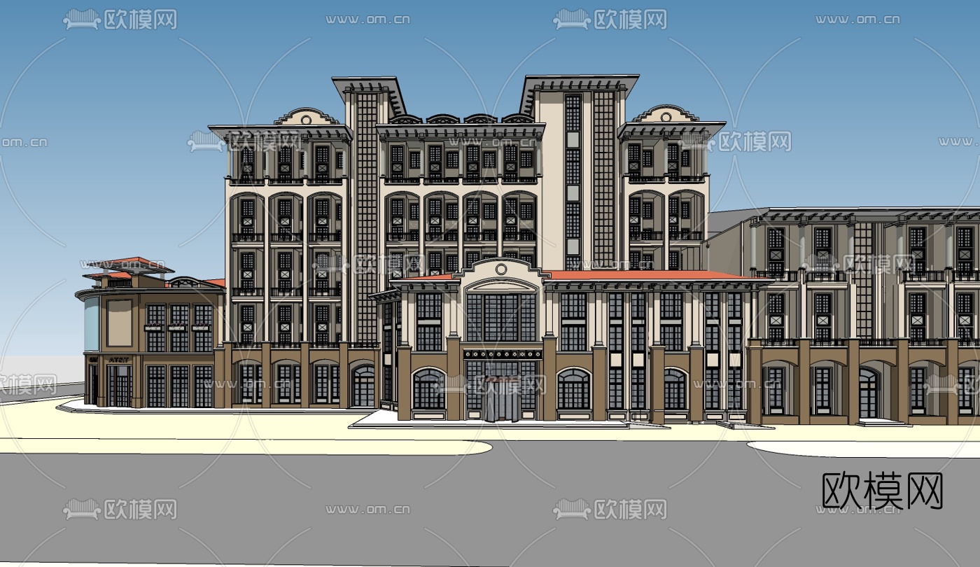 欧式酒店su模型下载（渲染图1）