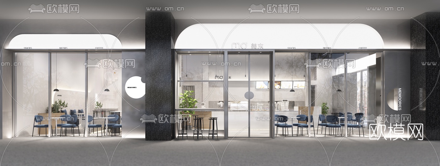 现代咖啡厅3d模型