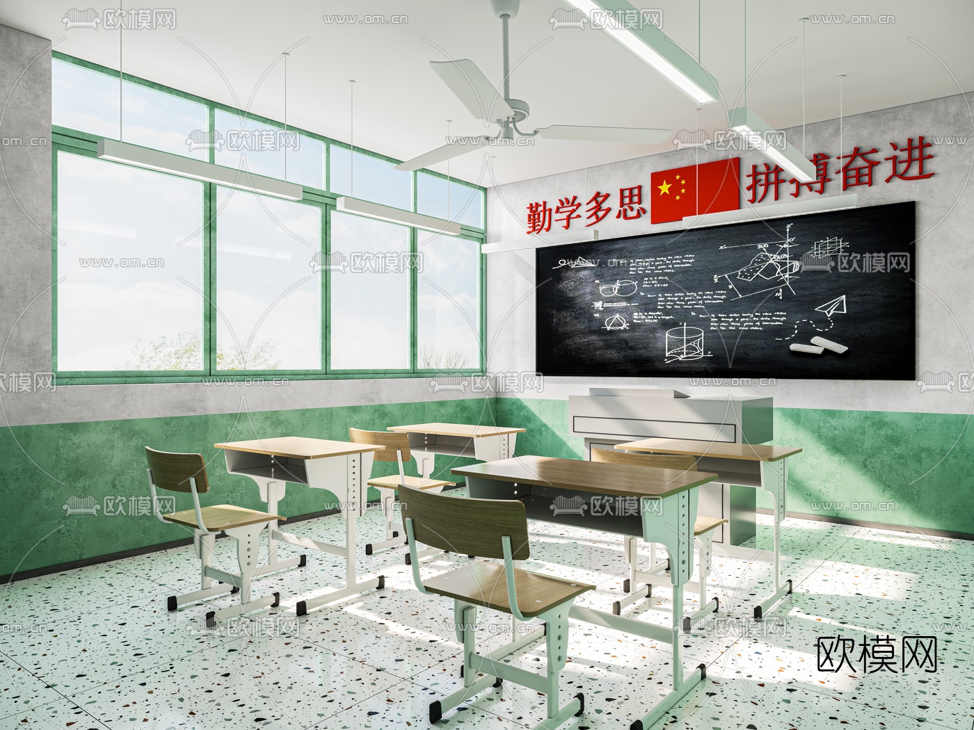 现代商场教室网红打卡点3d模型下载