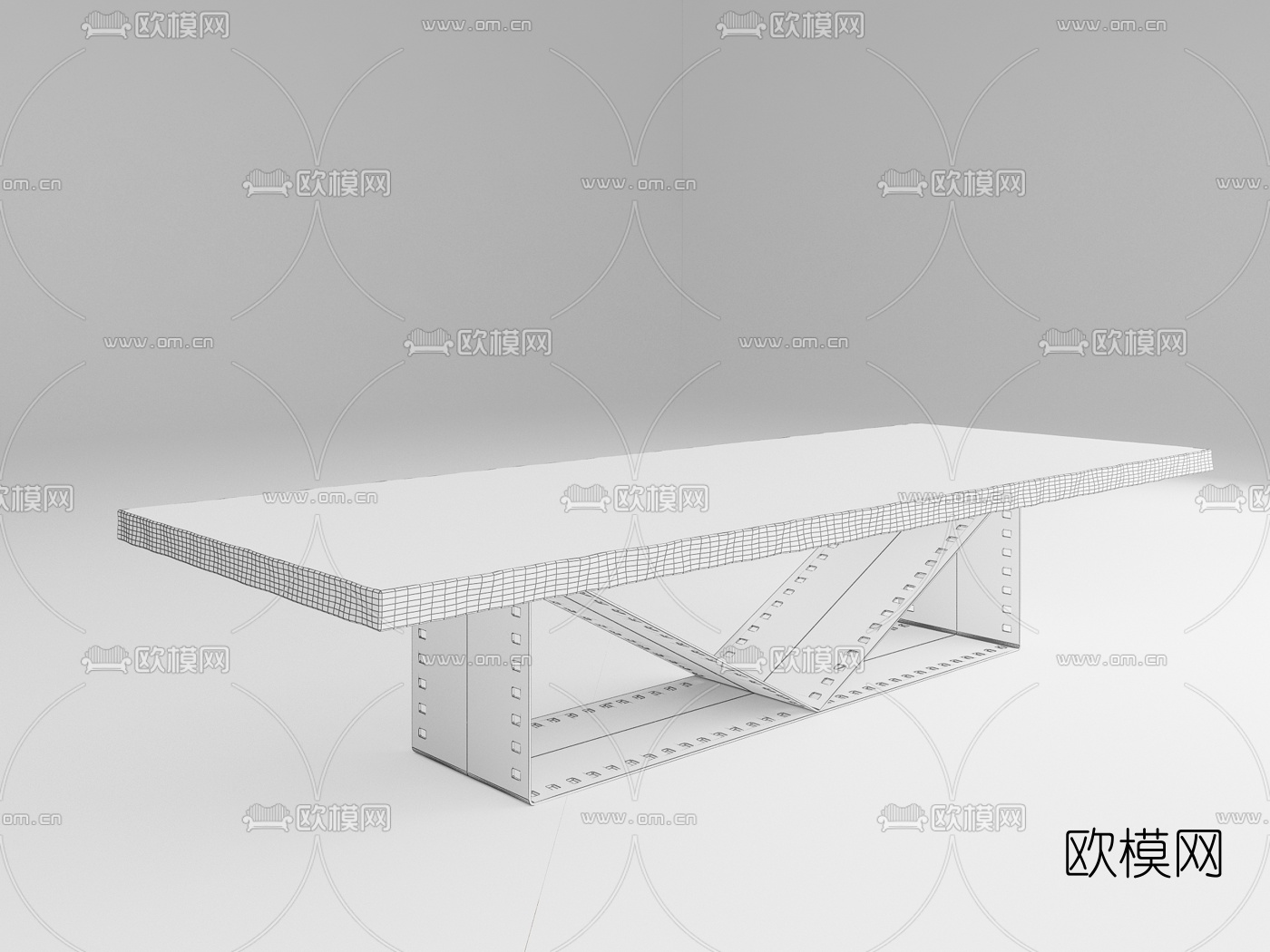 意大利Riva1920品牌 现代铁质电影胶带餐桌3d模型下载（渲染图4）