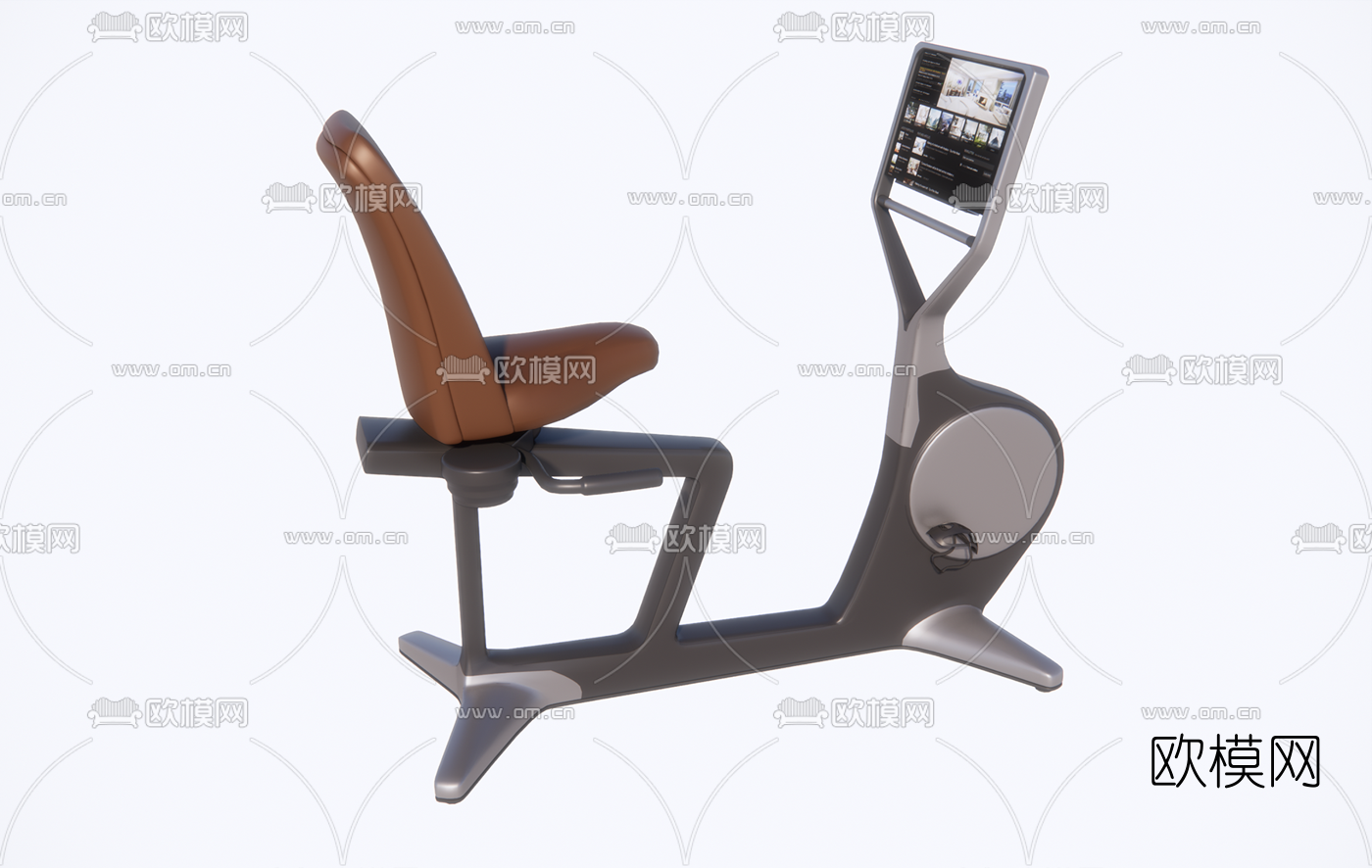 现代健身器械动感单车su模型下载（渲染图1）