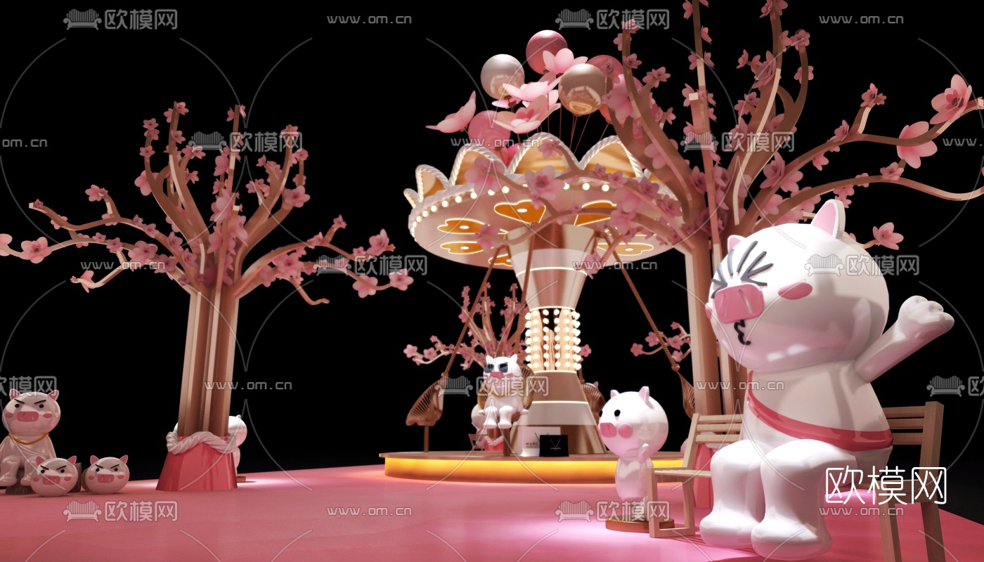 现代儿童游乐设施3d模型下载（渲染图5）