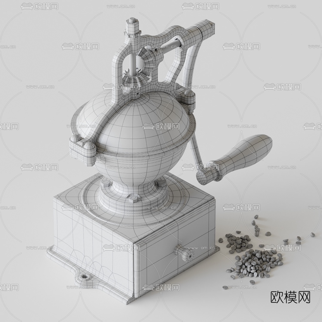 工业风小型手动咖啡机3d模型下载（渲染图4）