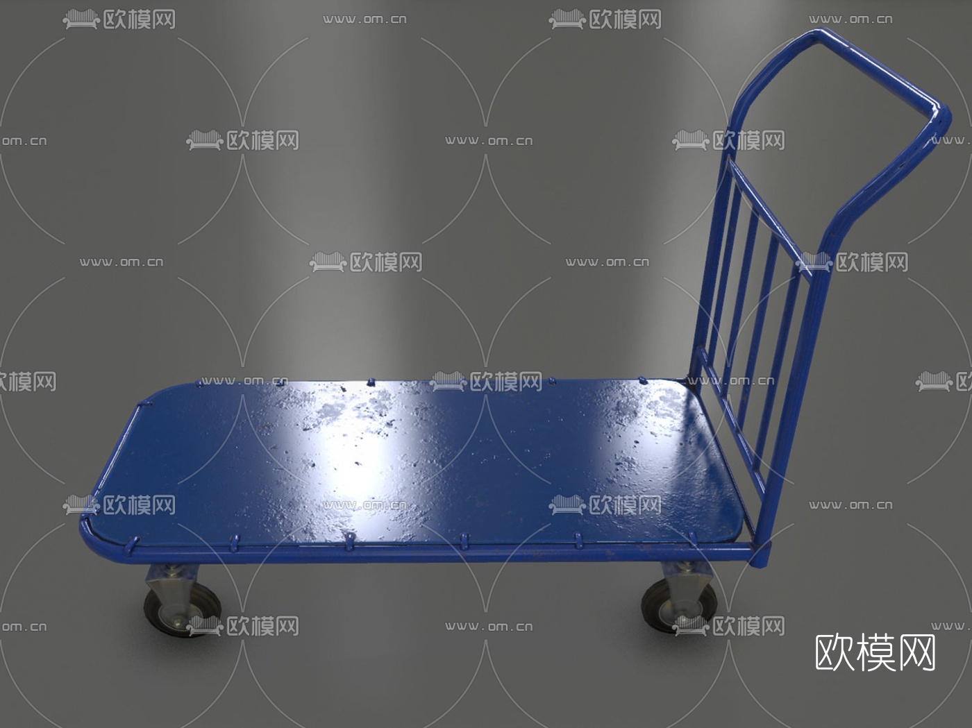 现代手推车3d模型