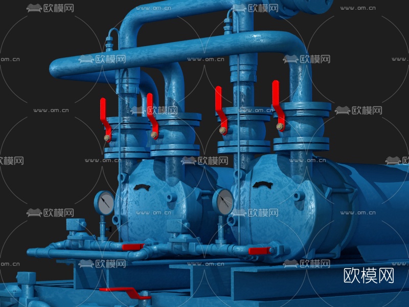 现代水管工业设备3d模型下载（渲染图5）