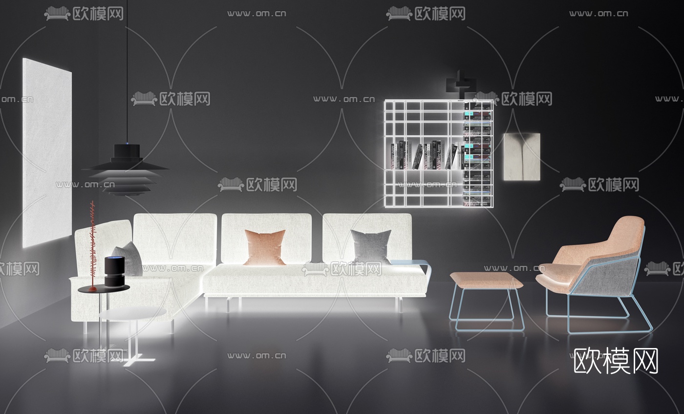 现代组合沙发3d模型