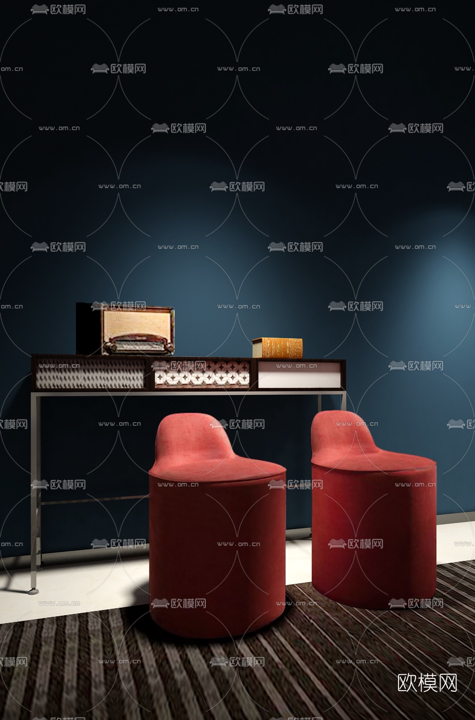 意大利BAXTER品牌 现代梳妆台3d模型下载（渲染图1）