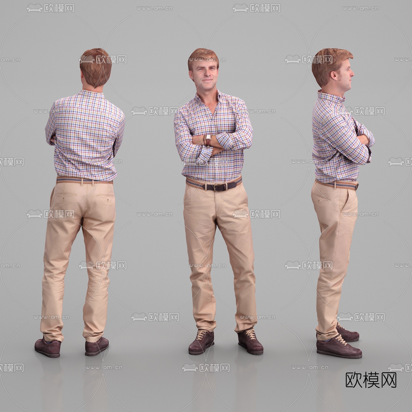 现代站立中年男人3d模型下载