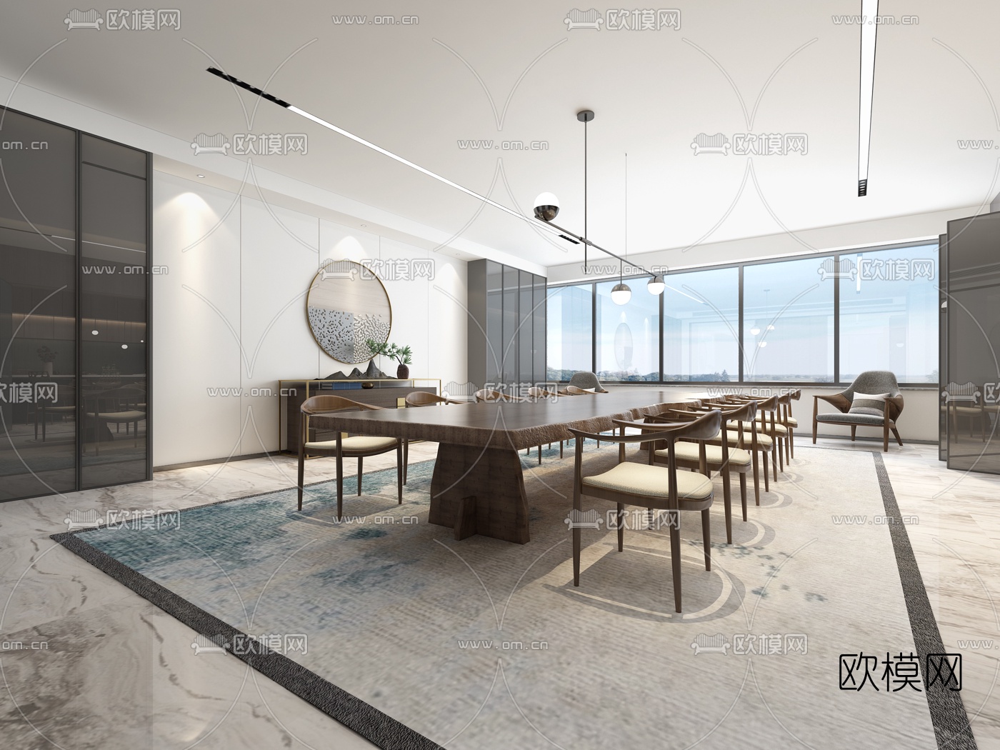 新中式餐厅厨房3d模型