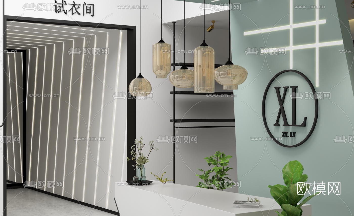 现代服装店3d模型下载（渲染图5）