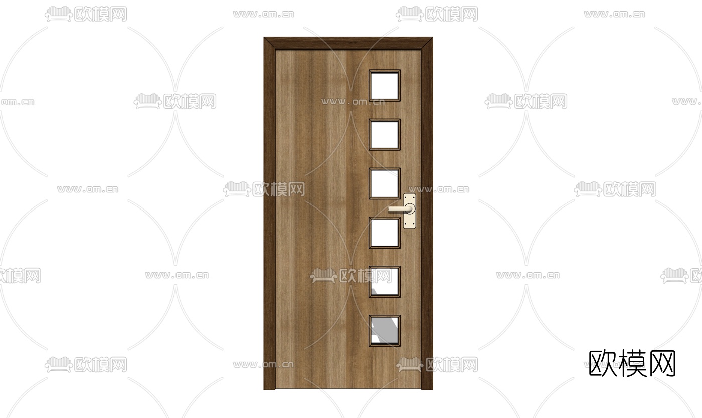 现代实木平开门免费su模型下载