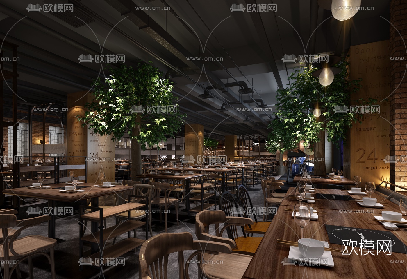 工业风音乐餐吧3d模型