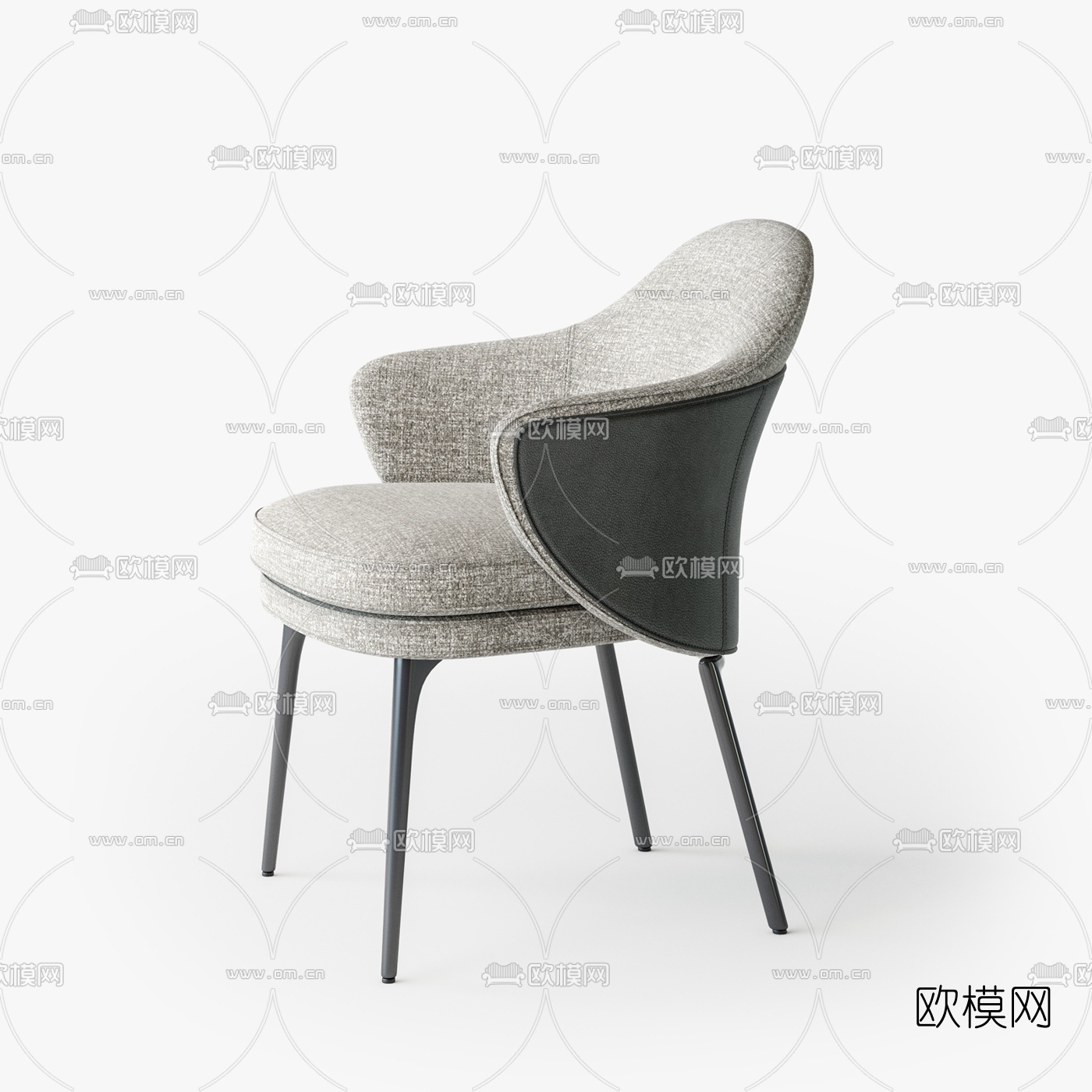 Minotti米洛提现代布艺单椅3d模型下载（渲染图4）