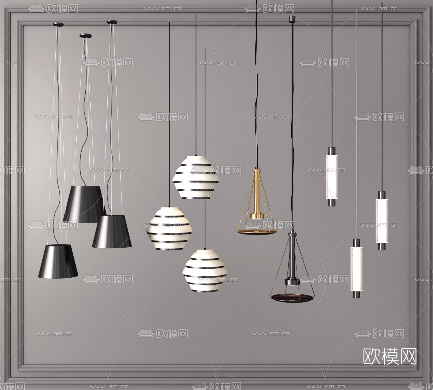 北欧吊灯su模型下载（渲染图1）
