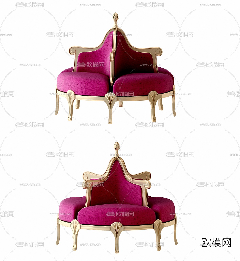 欧式金属休闲椅3d模型