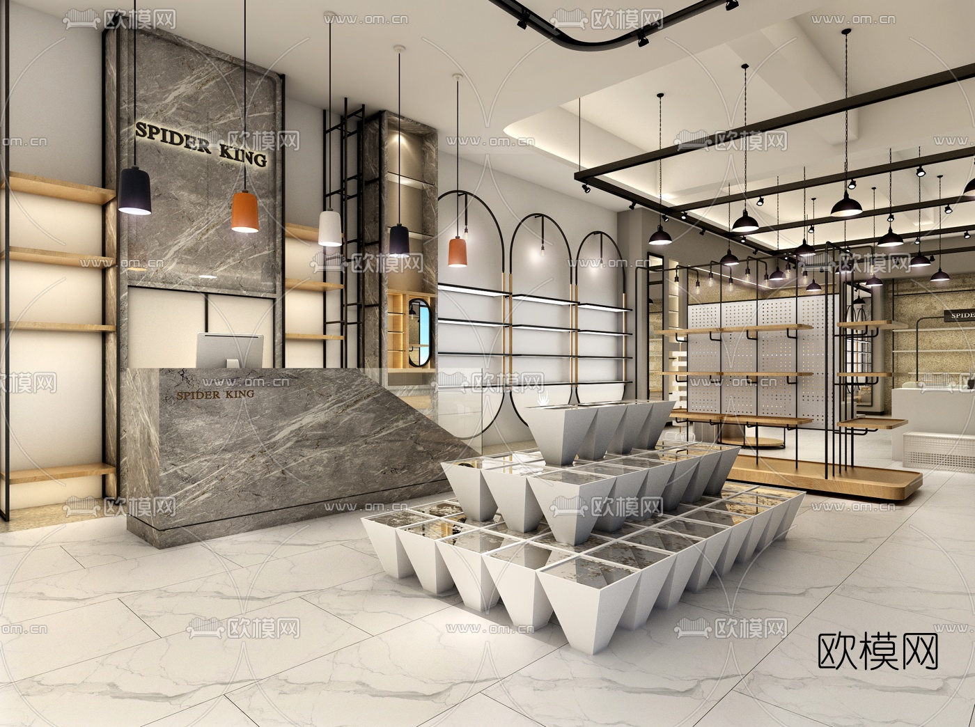 工业风鞋店门面3D模型